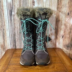 L.L. Bean Women's Winter Boots - Brown with Teal Laces